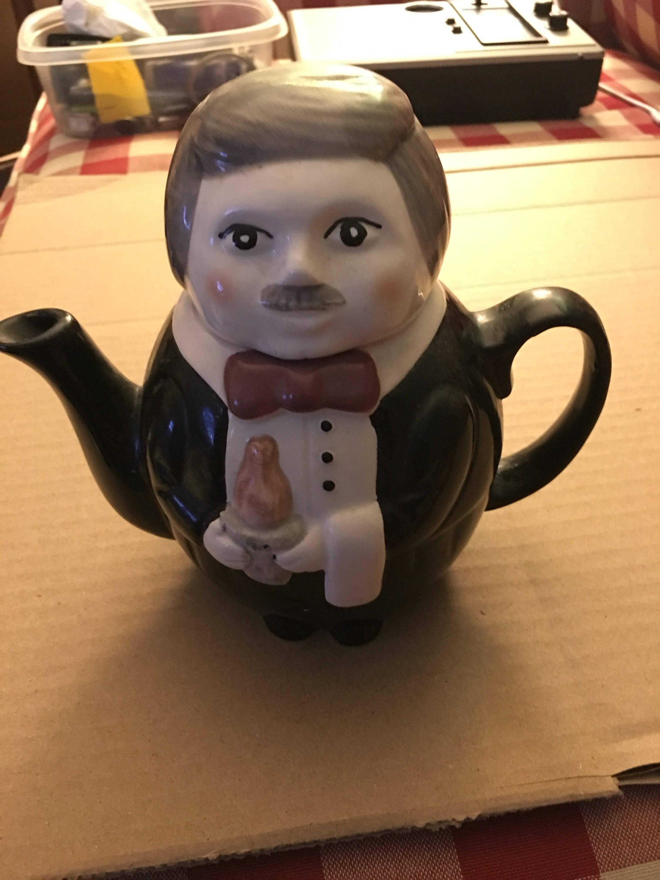 Vintage Toby style teapot...free shipping Etsy