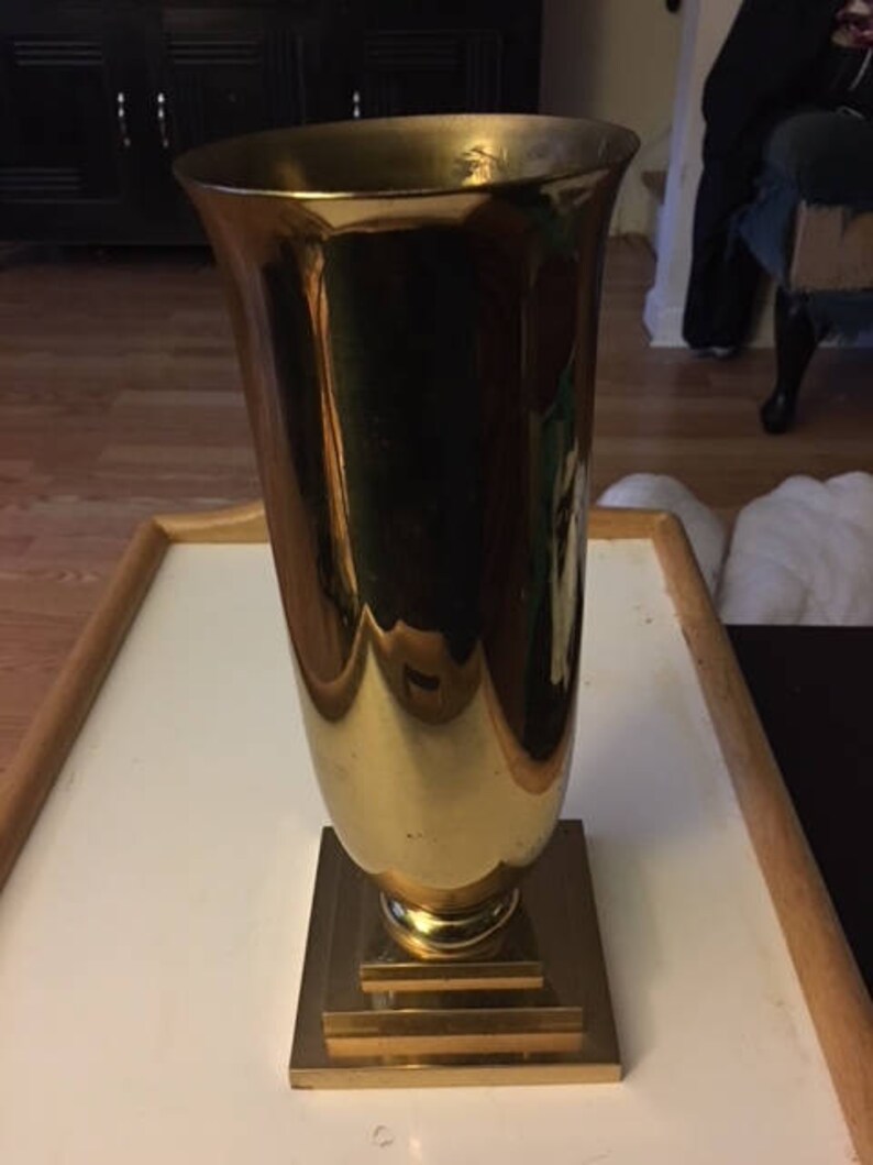 Vintage Sudbury Brass Altar Vase Free Shipping Etsy