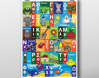 GREEK Alphabet Poster,  Instant Download