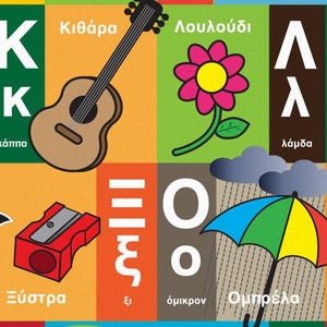 GREEK Alphabet Poster,  Instant Download