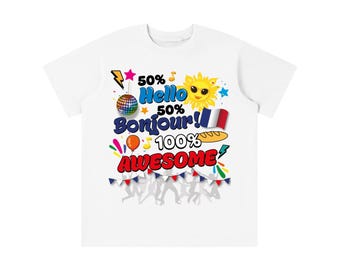 French Bilingual Kids T-Shirt: Hello + Bonjour