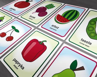Polish Flash Cards (Fruit & Veg) – Instant Download