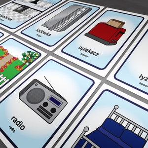 POLISH Flash Cards, Household, Instant Download