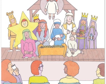 Packung mit 10 Weihnachtskarten zum Thema Krippe