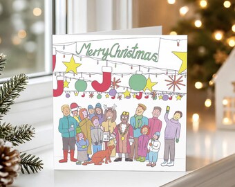 Packung mit 10 Weihnachtskarten zum Thema „Lichter an“