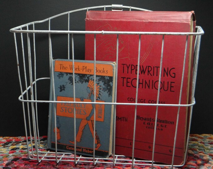 Vintage Bicycle Basket Vertical Metal Wire Basket Industrial Etsy