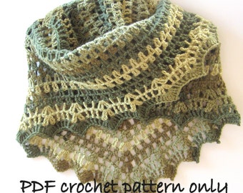 Crochet shawl or wrap pattern. Photo tutorial. Stole or scarf pattern. PDF instant download.