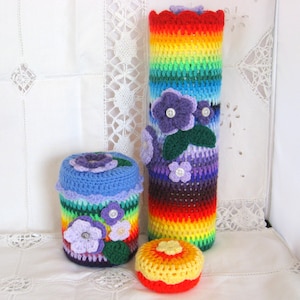 Crochet Box Cover Pattern: Recycle Round Tins, Floral Decor (PDF Pattern)