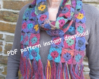 Pattern. Crochet scarf pattern. Photo tutorial. Instant download. Own design