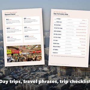 Seoul Travel Guide Printable, 30 Places to Visit, 3 and 5 Day Itinerary, Korea Trip Planner with Korean Phrases, First Time in Seoul image 5