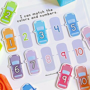 Car Theme Number Match: Montessori Toddler Activity (Digital Download)