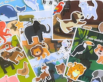 Animal Shadow Matching Activity for Toddlers Learning Resources Preschool Kindergarten Animal Matching Busy Book Montessori Homeschooling