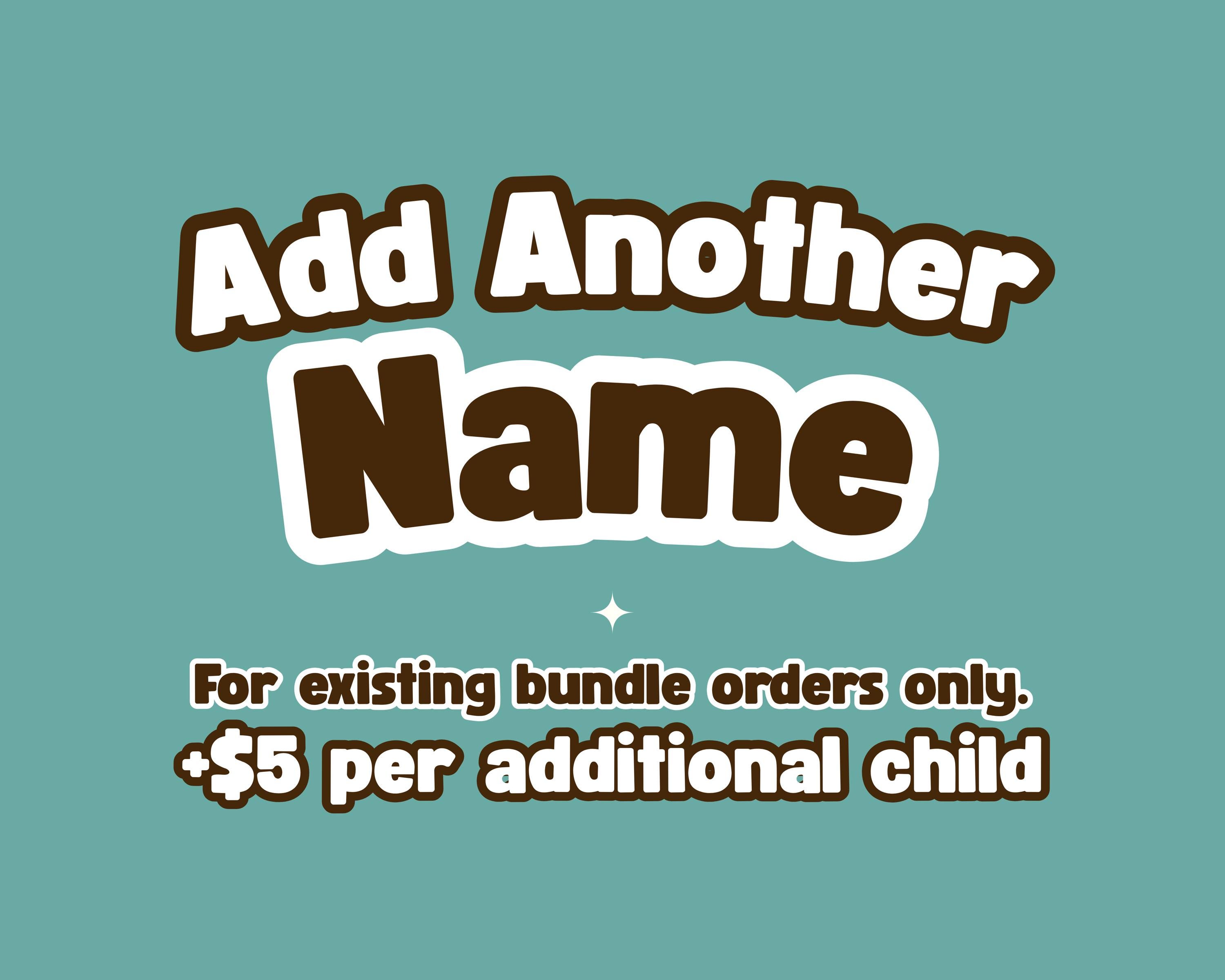 Additional Name Add-on | Personalized Toddler Learning Bundle | Extra ...