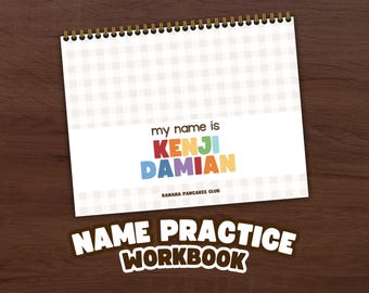 Personalized Name Tracing Workbook: English & Spanish (PDF Downloadable Activity Book)