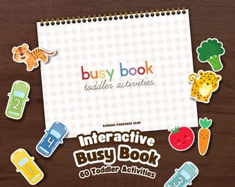 Sistema de libros de actividades para niños pequeños (de 2 a 4 años), carpeta de aprendizaje preescolar, actividades para desarrollar la motricidad fina y la capacidad de emparejamiento.