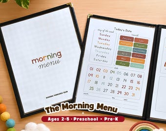 Morning Menu, Preschool Morning Basket, Toddler Homeschool, Morning Time Activities, Elementary Handwriting, Kindergarten, Digital Download