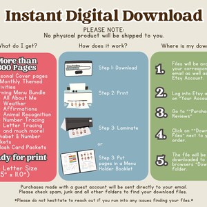 Puede incluir: Infograf&iacute;a para una descarga digital instant&aacute;nea. Detalla el contenido, el proceso y la ubicaci&oacute;n de la descarga. La descarga incluye m&aacute;s de 800 p&aacute;ginas de actividades tem&aacute;ticas, listas para imprimir en tama&ntilde;o US Letter (21,6 x 27,9 cm).