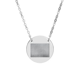 Personalized Circle Name Necklace, Engraved Pendant Necklace, Custom Stainless Steel Necklace, Paw Print Gift for Mom, Pet Lover Jewelry