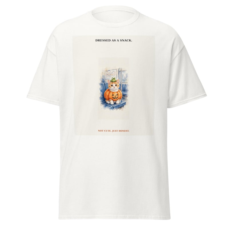 Funny Halloween Cat T-Shirt, Pumpkin Cat Subway Tee, Spooky Pumpkin Kitty Shirt, Not Cute Just Honest Cat Lover Gift
