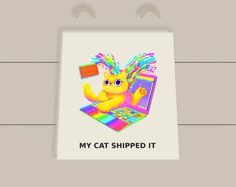 Programmer Cat Tote Bag, Cute Dopamine Cat Coder Tote, Software Engineer Gift, Developer Cat Lover Bag Cat Mom Gift