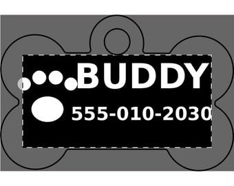 Personalized Engraved Pet ID Tag, Custom Dog Name Tag, Cat ID Tag, "Call My Human" Pet Tag, Bone Heart Circle Tag, Pet Lover Gift