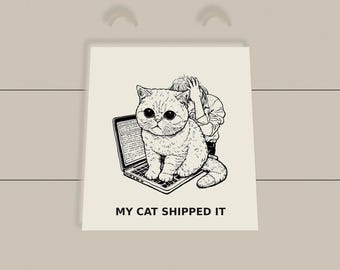 Programmer Cat Tote, Funny Grumpy Cat Coder Tote Bag, Software Engineer Gift, Developer Cat Lover Bag Cat Mom Gift