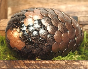 Copper Dragon Egg with black accent scales