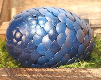 Blue Dragon Egg with copper accents