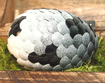Grey Dragon Egg with black accents