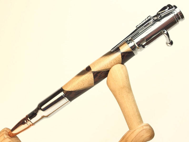 Harlequin bolt action pen in chrome setting image 2