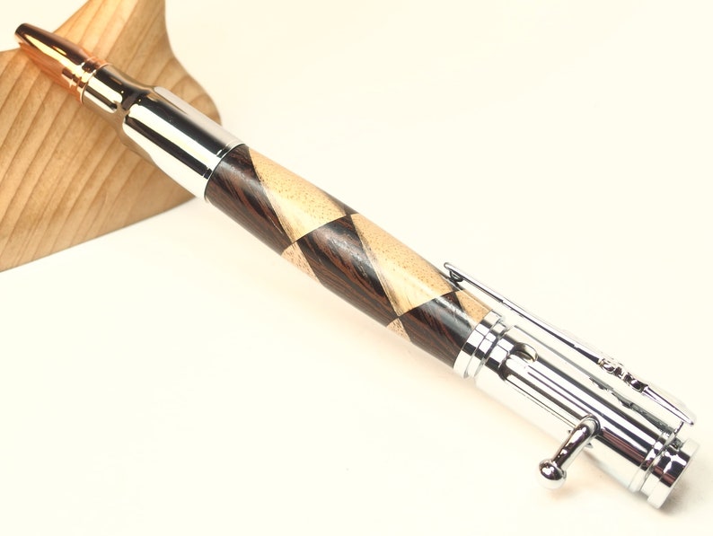 Harlequin bolt action pen in chrome setting image 1