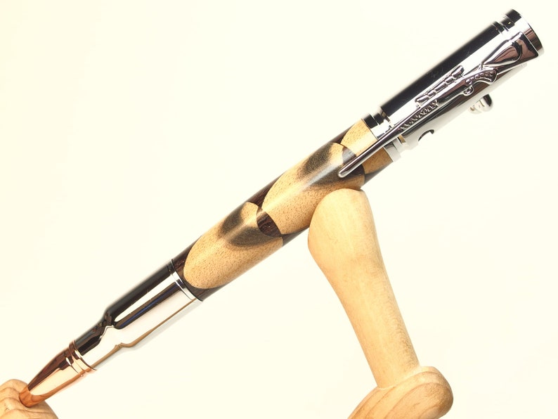 Harlequin bolt action pen in chrome setting image 4