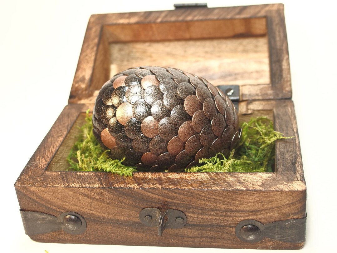 Copper Dragon Egg With Black Accent Scales Etsy