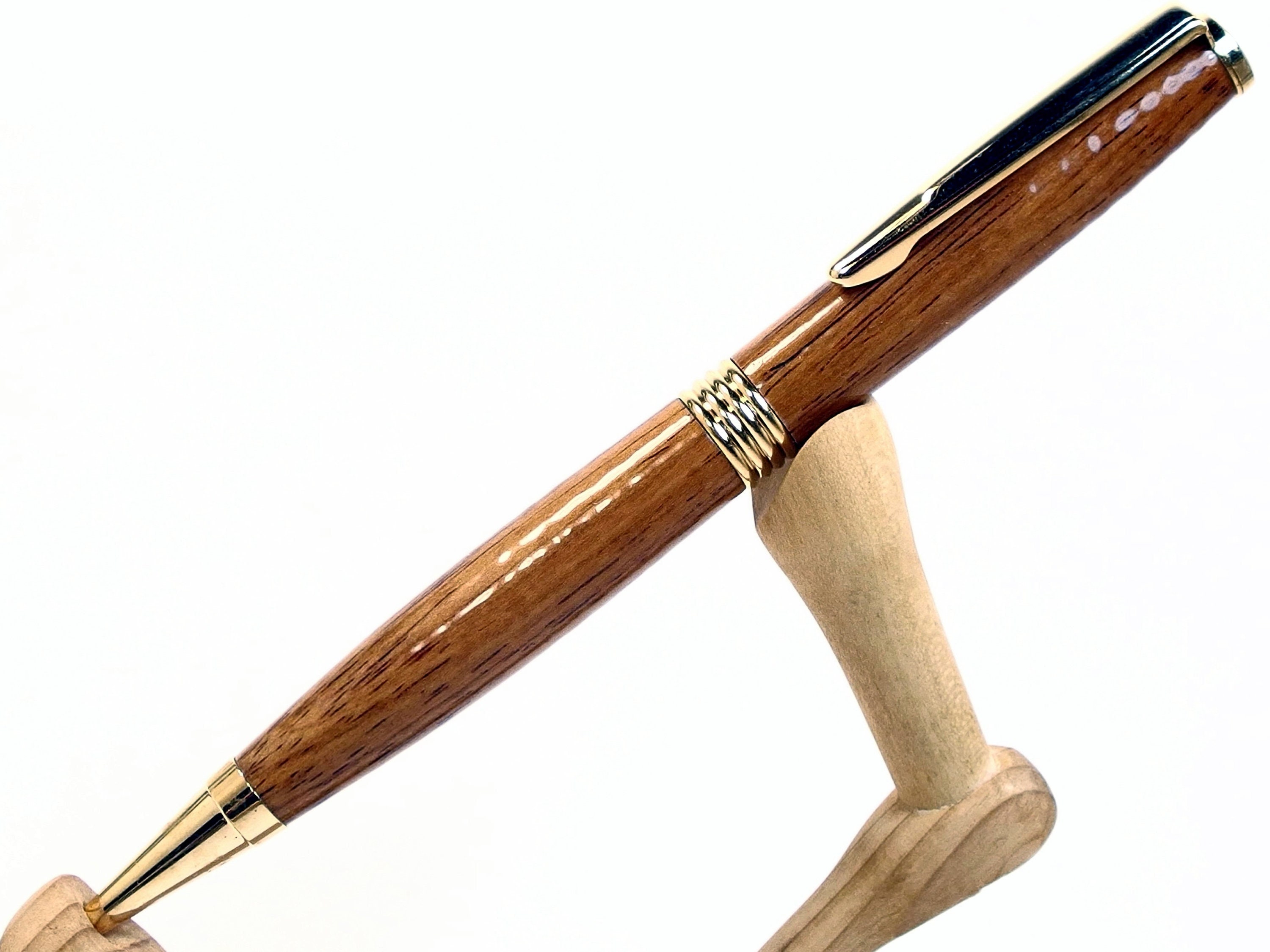 Rosewood handcrafted pen in gold setting