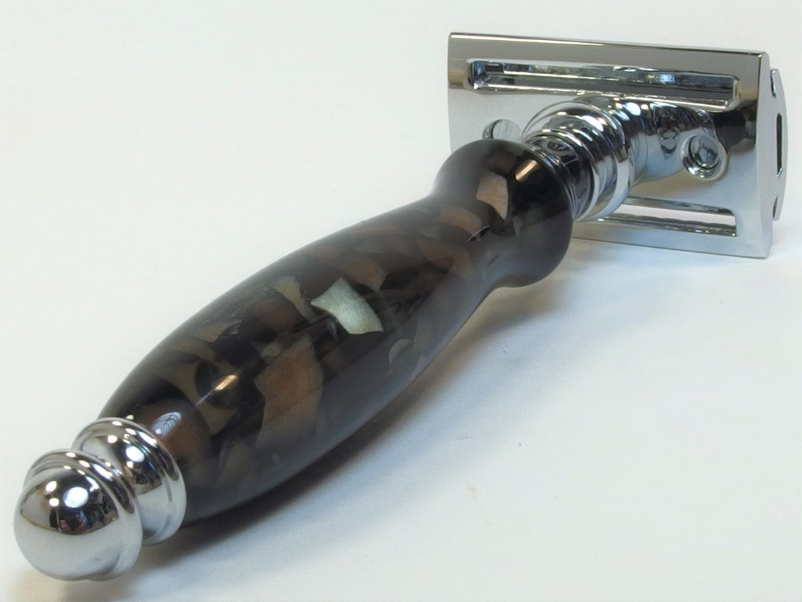 Double edge razor ergonomic handle in black with chunky colors Etsy