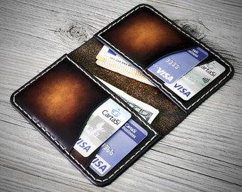 Slim Italian Leather Wallet, Personalized Front Pocket Card Holder