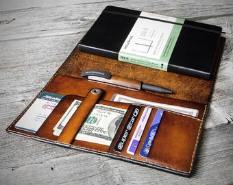 Cuaderno clásico Moleskine de piel italiana, grande, tapa dura: diario recargable