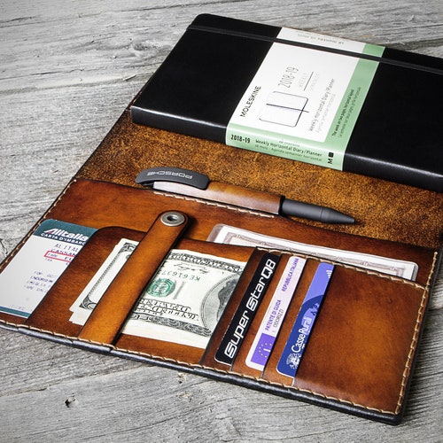 Distressed Leather Moleskine Classic Cover Larger Size 5x Etsy