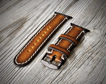Custom Apple Watch Leather Band: Handmade Italian Straps, Custom Fit For All Models