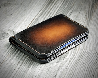 Slim Leather Front Pocket Wallet: Personalized Minimalist Card Holder