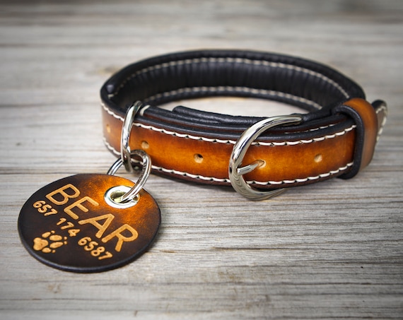 etsy leather dog collar