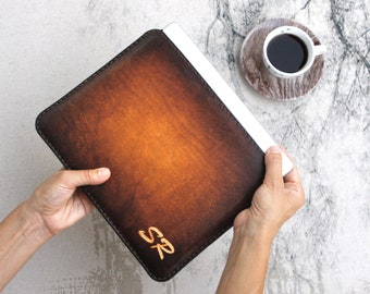 Genuine Italian Leather iPad Sleeve: Personalized Leather Case, Custom fit for all Models