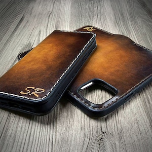 Custodia in pelle personalizzata fatta a mano per tutti gli smartphone come Google Pixel 8 Pro, Huawei P60 Pro, RealMi 11 Pro, Xiaomi 13T Pro e altri