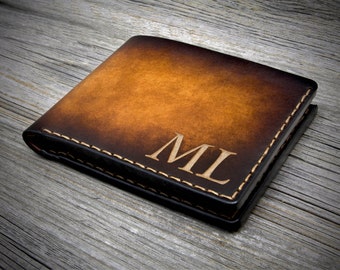 Men&#39;s Leather Wallet, Personalized Men&#39; s Leather Wallet, Monogram Leather Wallet, Men&#39;s Bifold Leather Wallet, Leather Wallet Gift