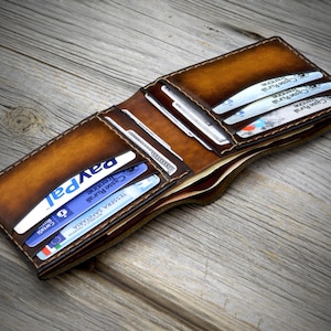 Thick Leather Wallet for Man, Genuine Leather Wallet for Men, Mens Leather Wallet, Monogram Wallet Gift, Personalized Italian Wallet