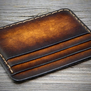 Slim Leather Card Holder, Minimalist Leather Wallet for Men, 6 Credit ...