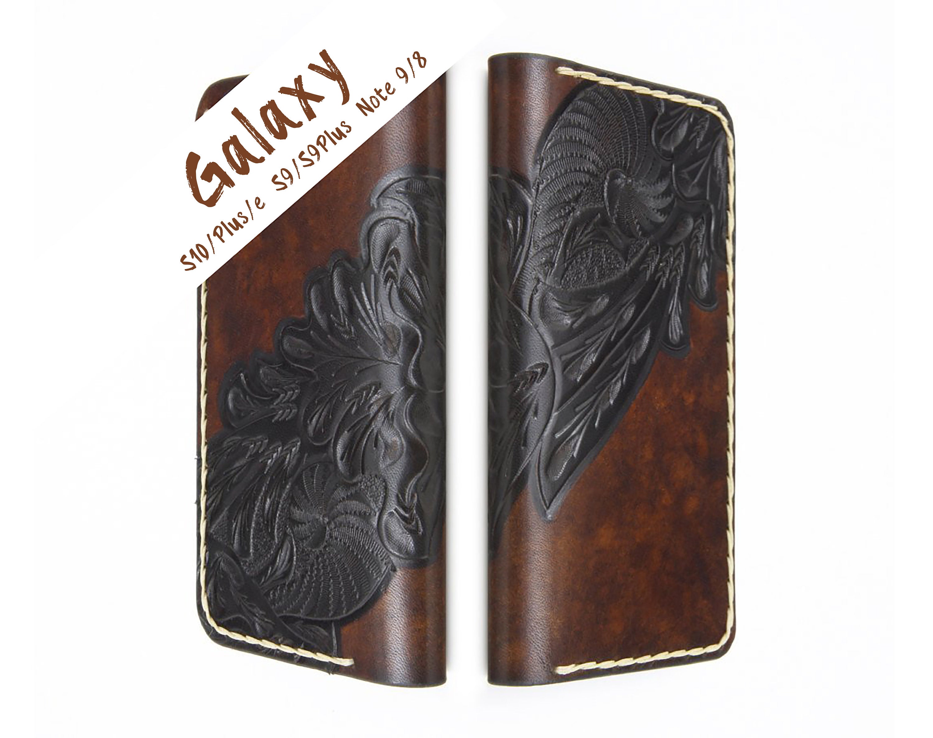 Handtooled Galaxy Leather Wallet Book Case Galaxy S21 Ultra Etsy Handtooled Galaxy Leather Wallet Book Case Galaxy S21 Ultra Etsy