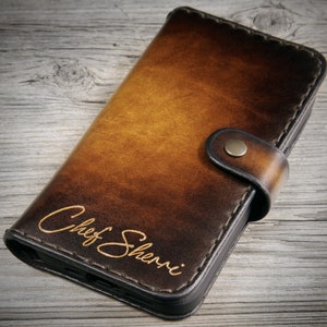 Custodia in cuoio per iPhone 11, 11 Pro, 11 Pro Max, Xs Max, X/Xs, Xr, SE, 8/7/6/s/Plus, Cover iPhone a libro in pelle made in Italy