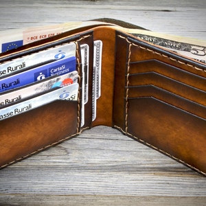 Hand-tooled Italian Leather Wallet for Man. Carefully Hand-crafted in ...