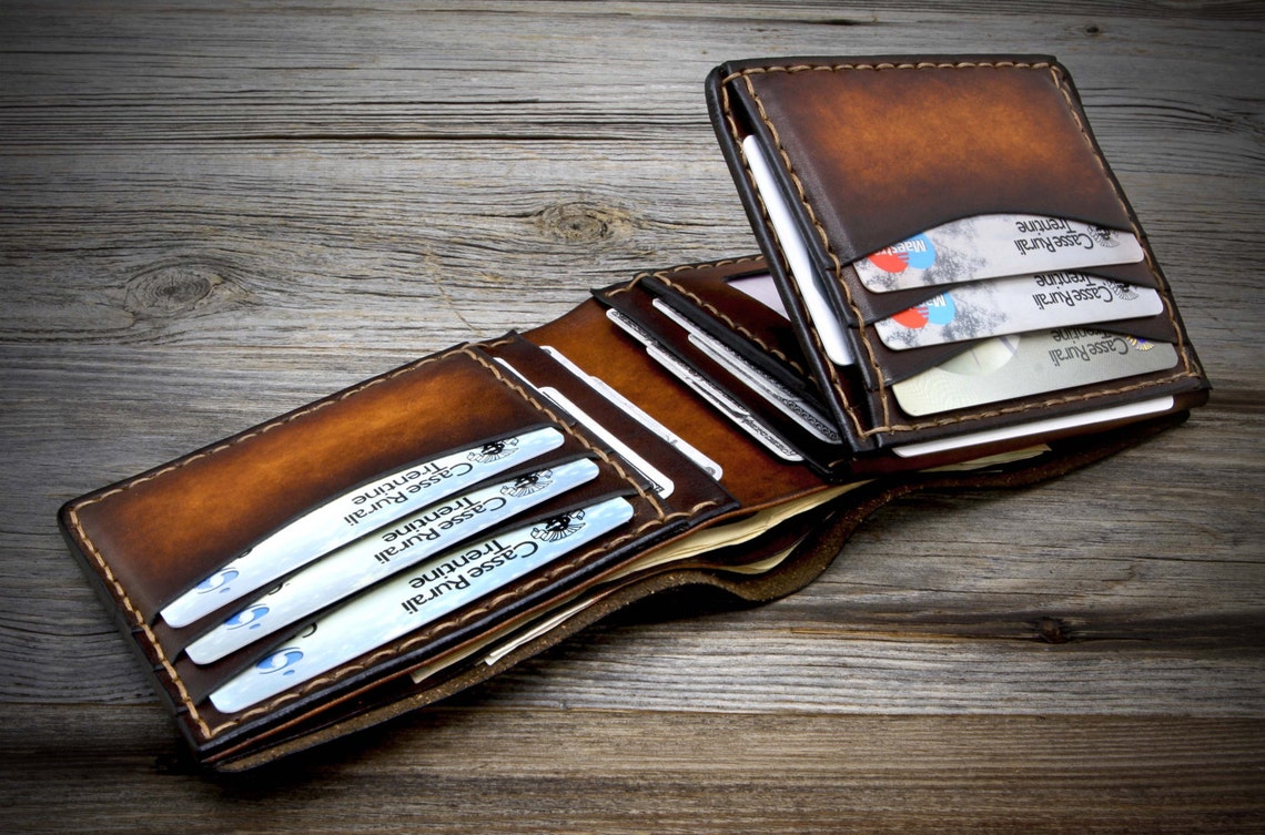Men's Leather Wallet Made in Italy Personalized Leather Etsy
